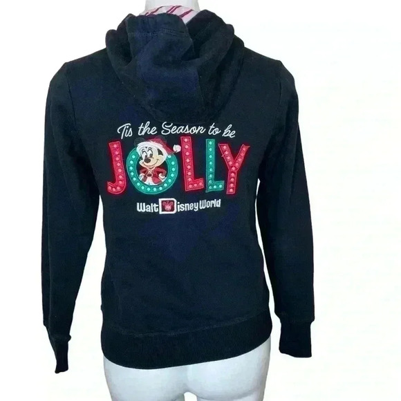 Disney WDW Christmas Minnie Embroidered Zip up Hoodie Adult XS - Picture 1 of 3